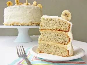 Banana Cake Layer topped with luscious Cream Cheese Frosting