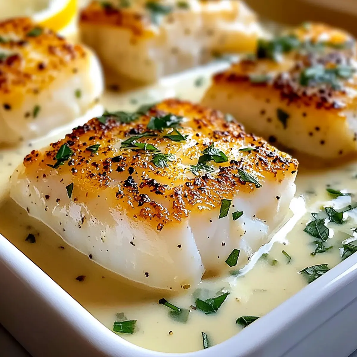 Baked Cod in Creamy Coconut Lemon Sauce for a Tropical Escape