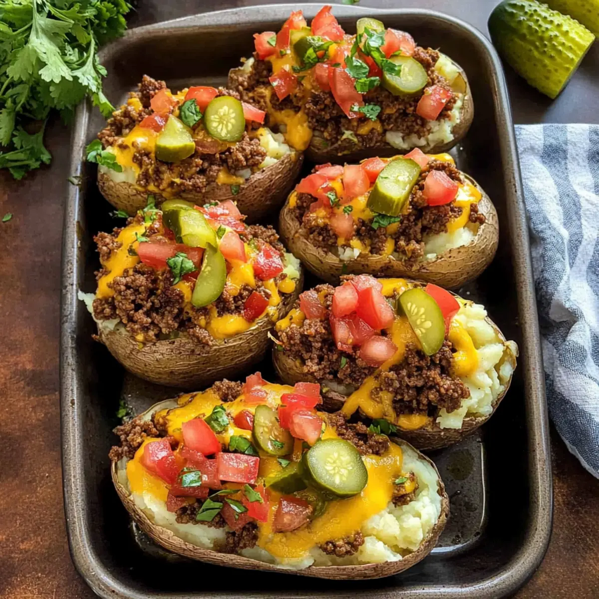 Cheeseburger Twice Baked Potatoes for Ultimate Comfort Food Bliss