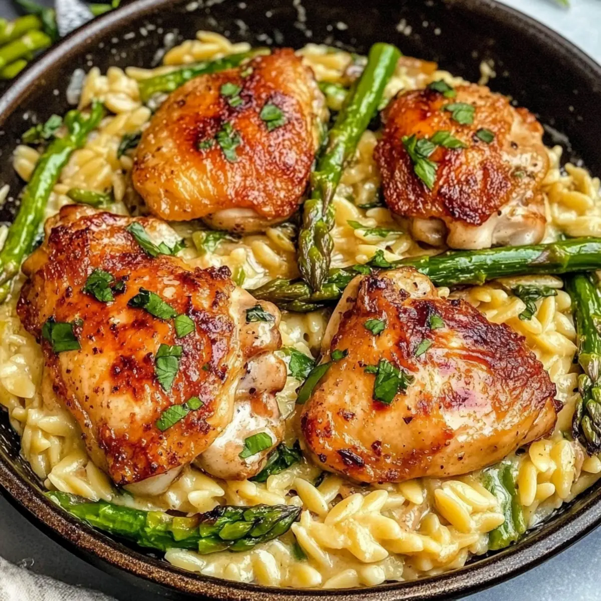 Indulgent Creamy Lemon Chicken Orzo in Just One Pan!