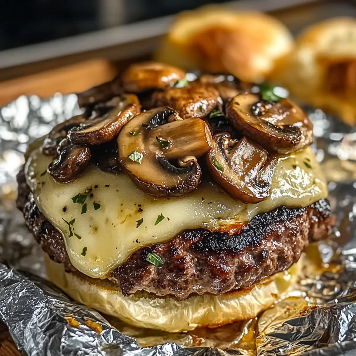 Mouthwatering Mushroom and Swiss Burger Foil Packets for Grilling Fun