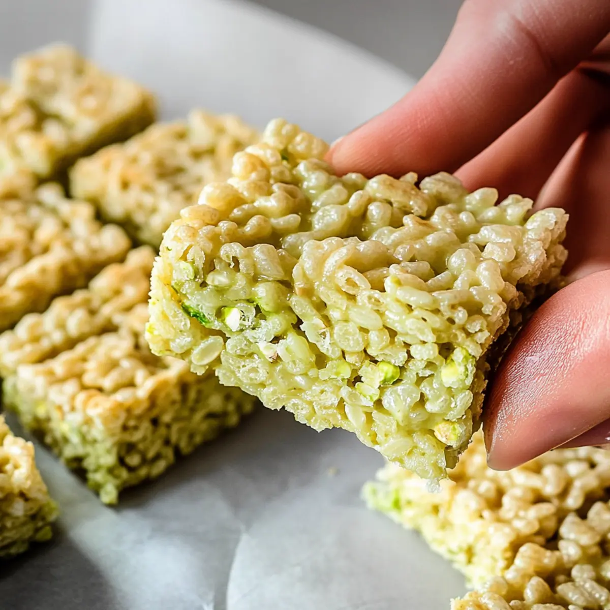 Deliciously Chewy Pistachio Rice Krispie Treats to Savor