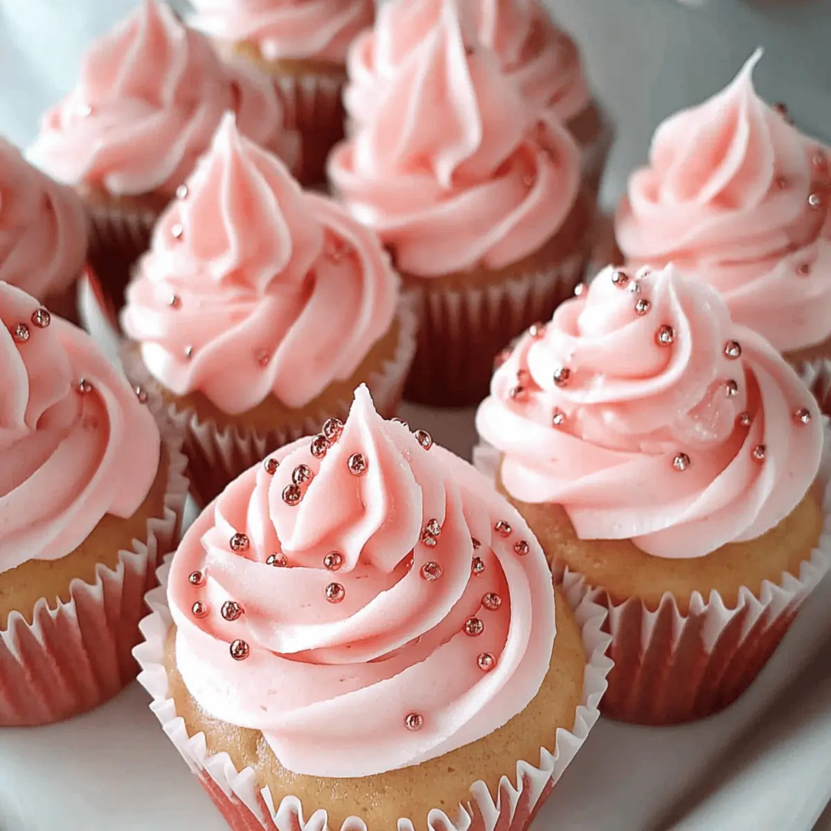 Celebrate with Soft and Sweet Pink Champagne Cupcakes