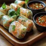 Crispy rice paper spring rolls