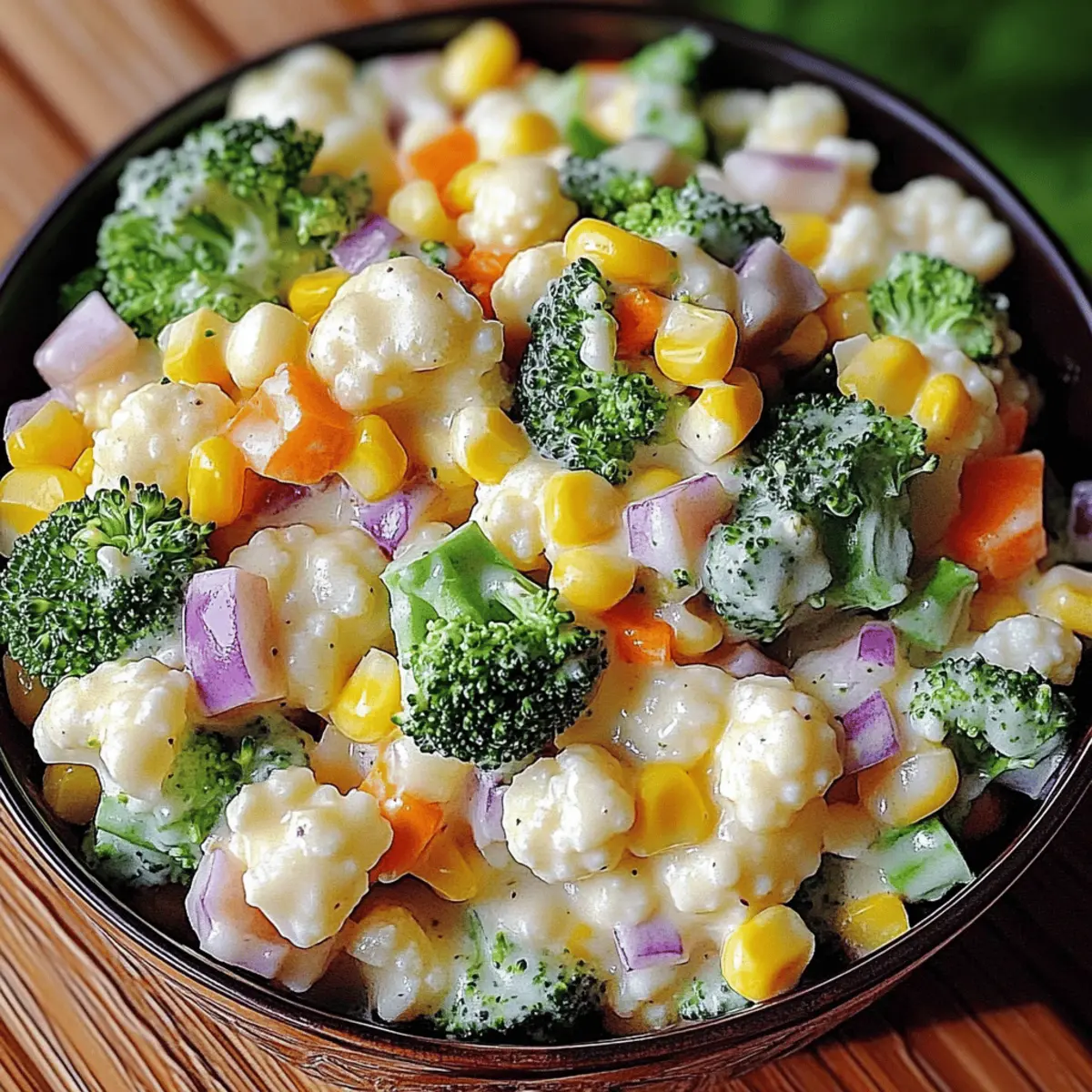 Creamy Broccoli Cauliflower Corn Salad for Vibrant Gatherings