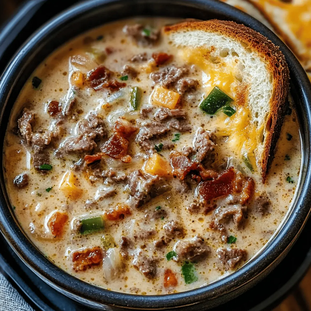 Savor the Flavor: Hearty Philly Cheesesteak Soup Recipe