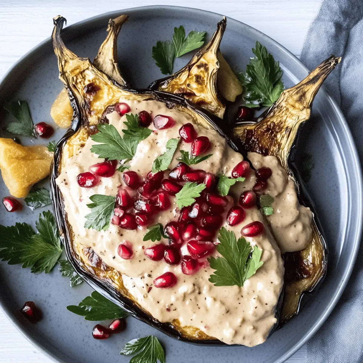 Savory Burnt Eggplant with Tahina: A Smoky Delight