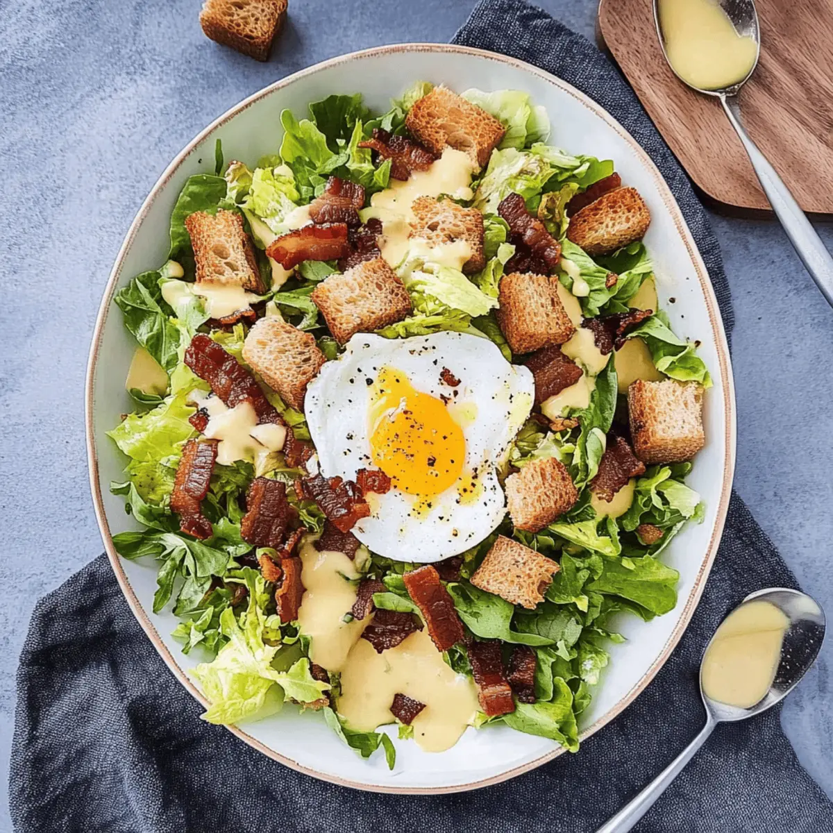 Frisée Salad with Baguette Croutons for a Fresh Twist