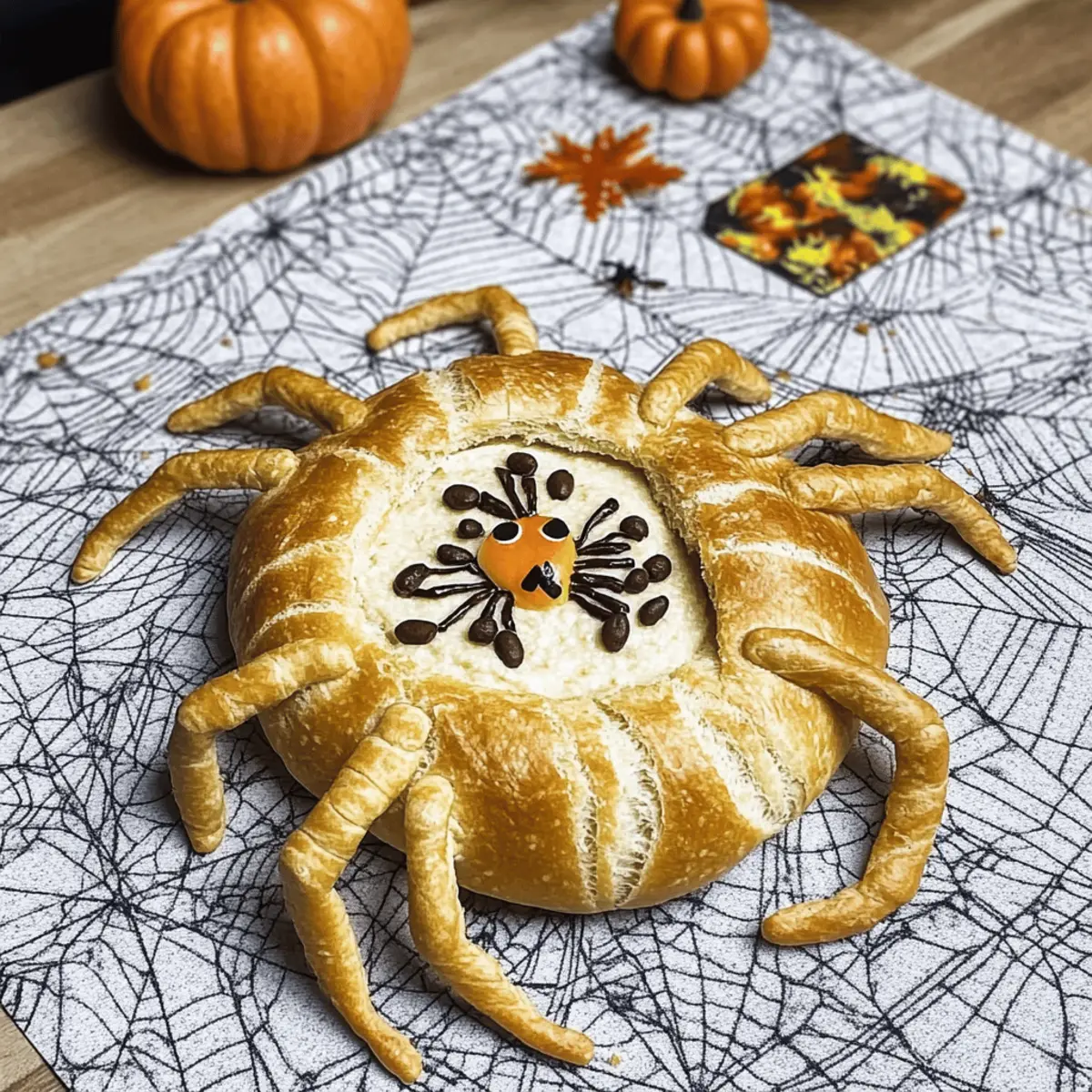 Delicious Halloween Spider Bread Bowl Perfect for Dips