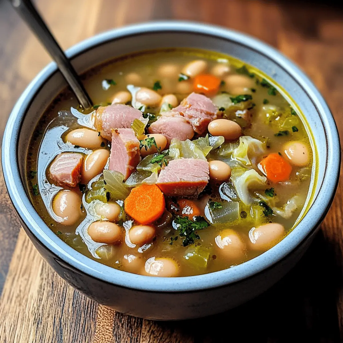 Comforting Ham Hock and Bean Cabbage Soup for Chilly Nights