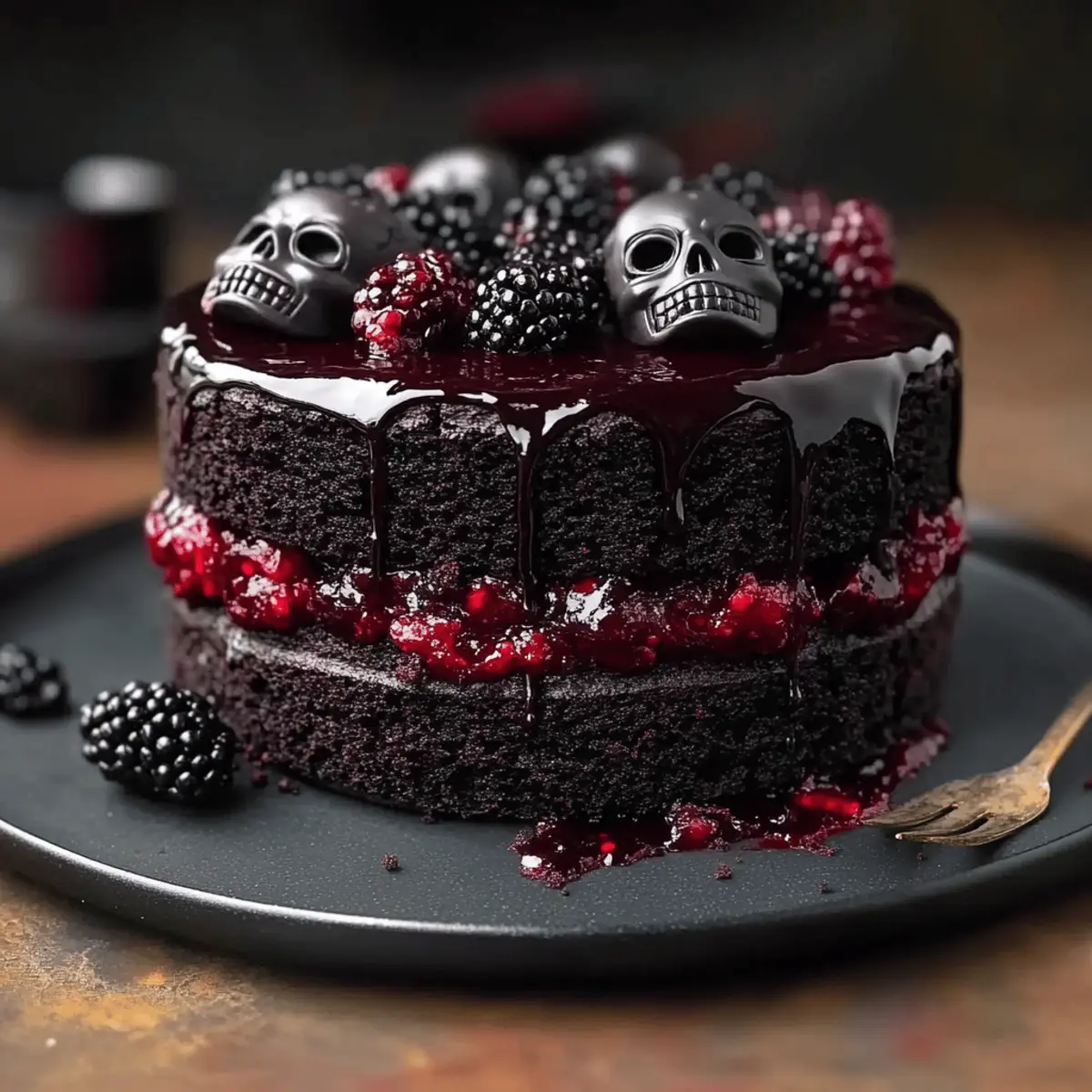 Delightful Spooky Black Velvet Halloween Cake for Fall Fun