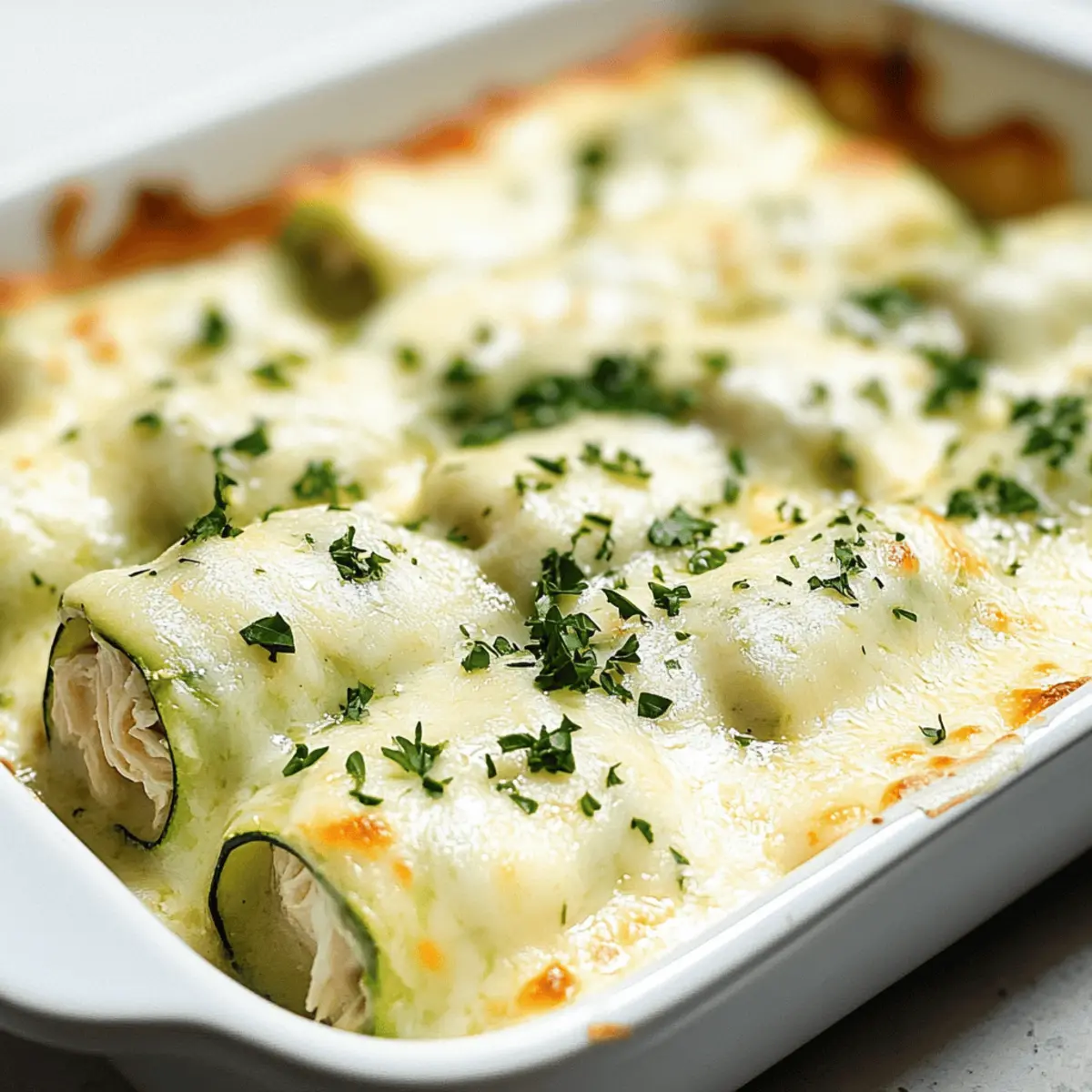 Zucchini Chicken Alfredo Roll Ups for a Guilt-Free Delight