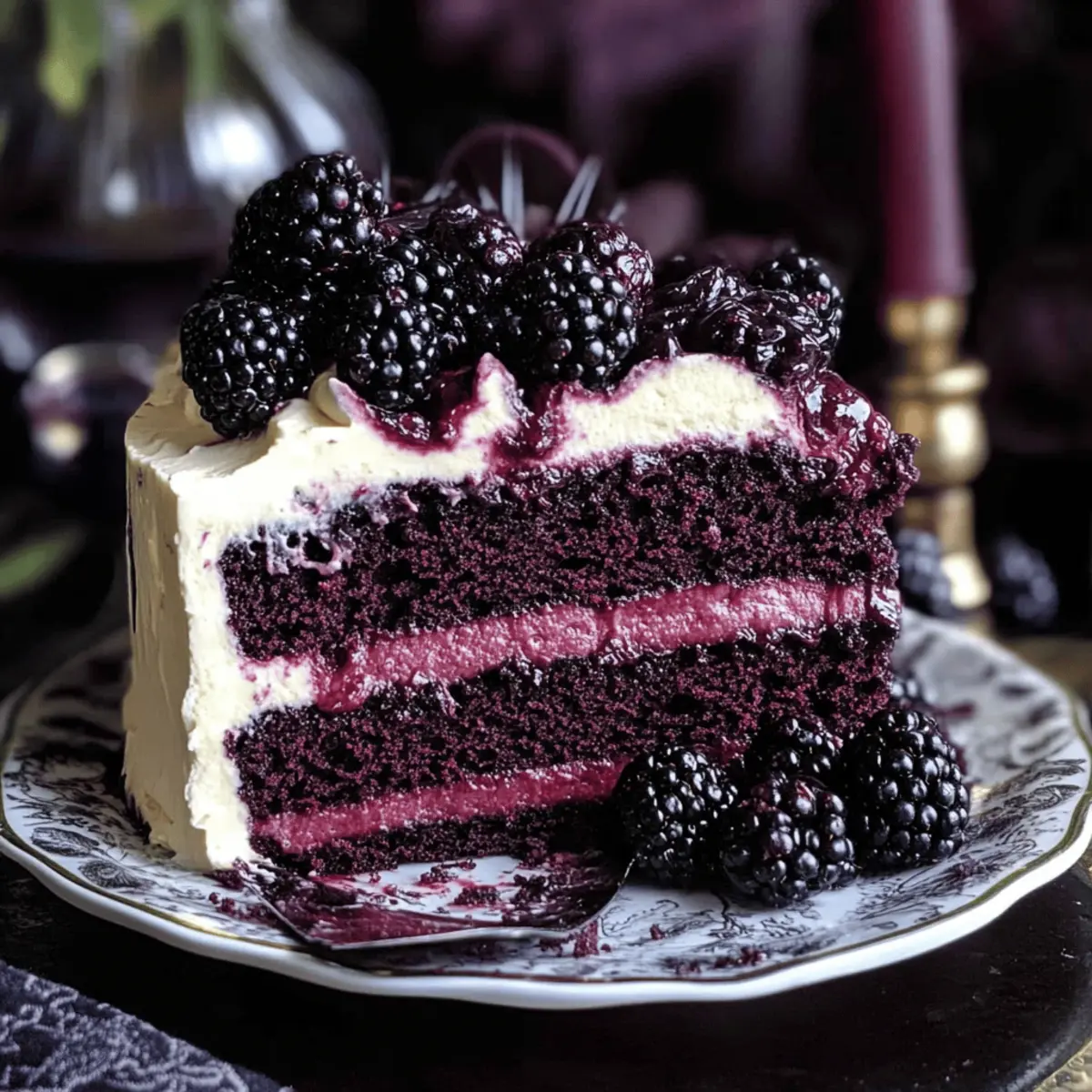 Decadent Blackberry Velvet Gothic Cake for Spooky Celebrations
