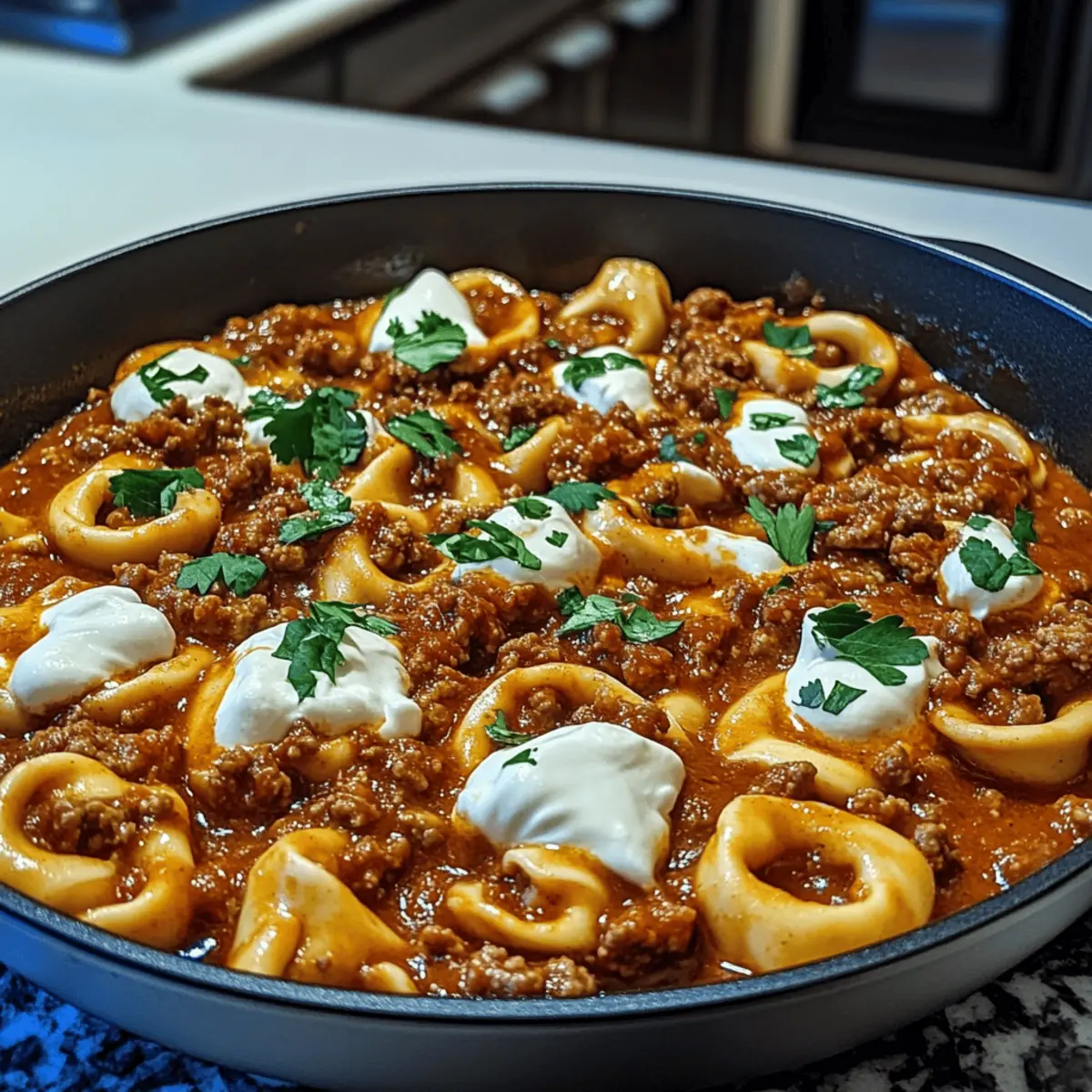 Cheesy Beef Enchilada Tortellini for Cozy Weeknight Dinners