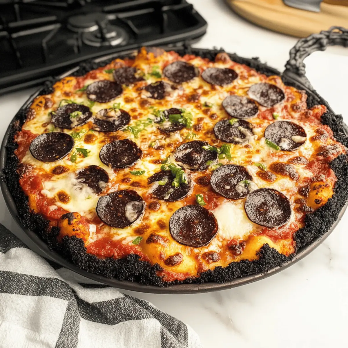 Spooky Halloween Pizza with Black Crust That's Fun to Make