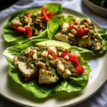 Healthy Pesto Chicken Lettuce Wraps