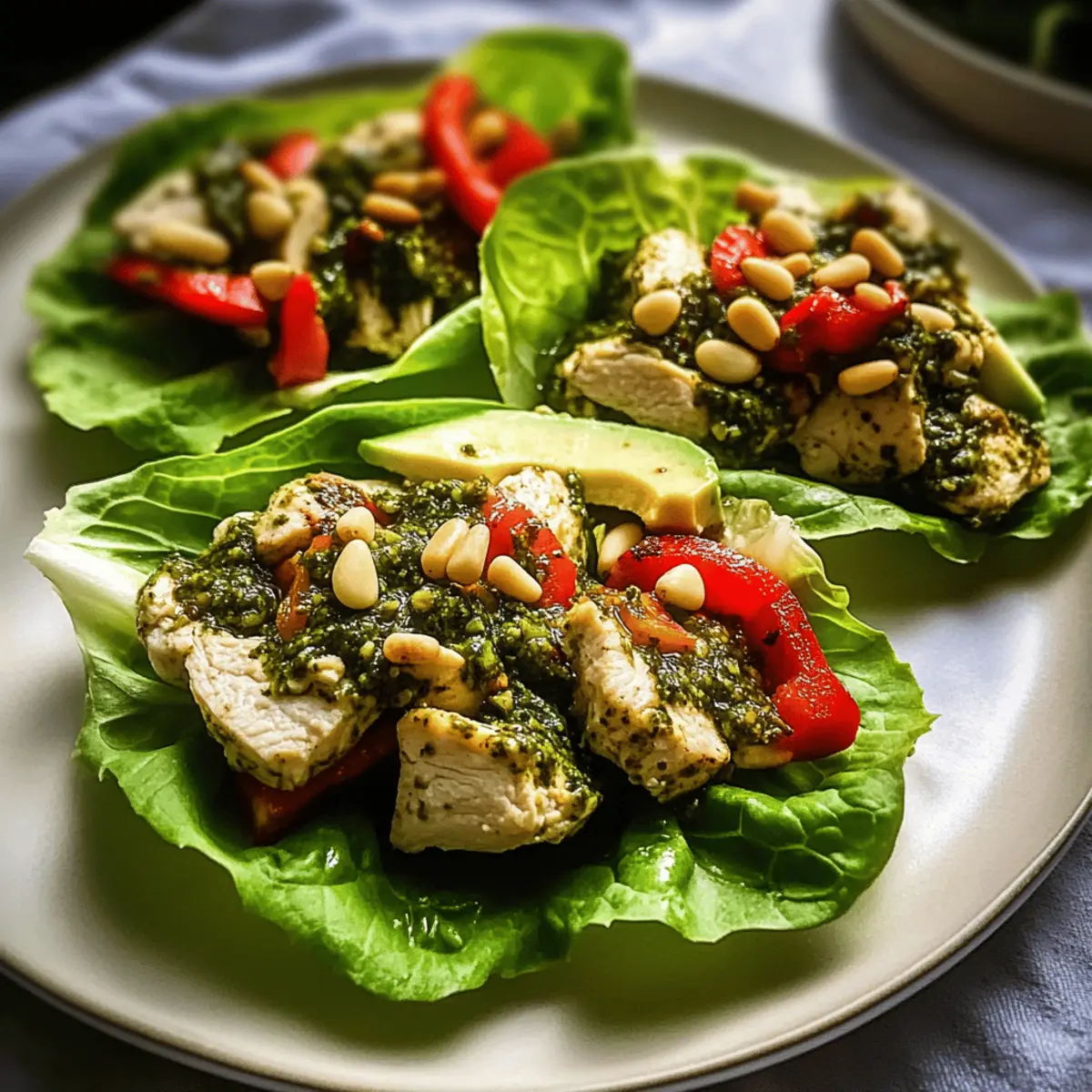 Healthy Pesto Chicken Lettuce Wraps for Guilt-Free Indulgence