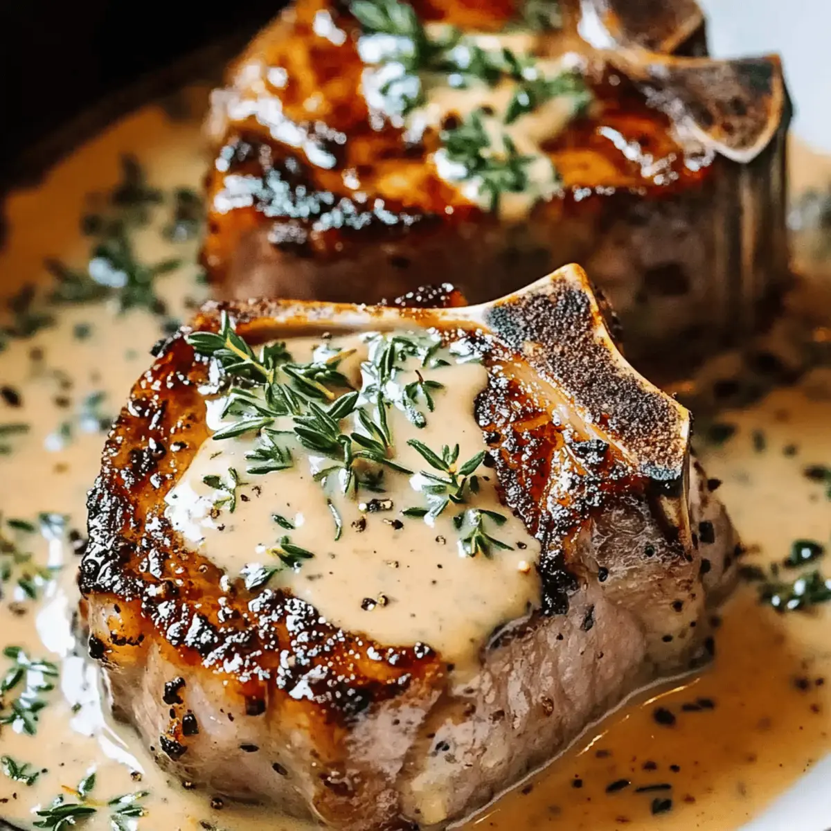 Savory Lamb Chops with Mustard Thyme Sauce for Easy Elegance