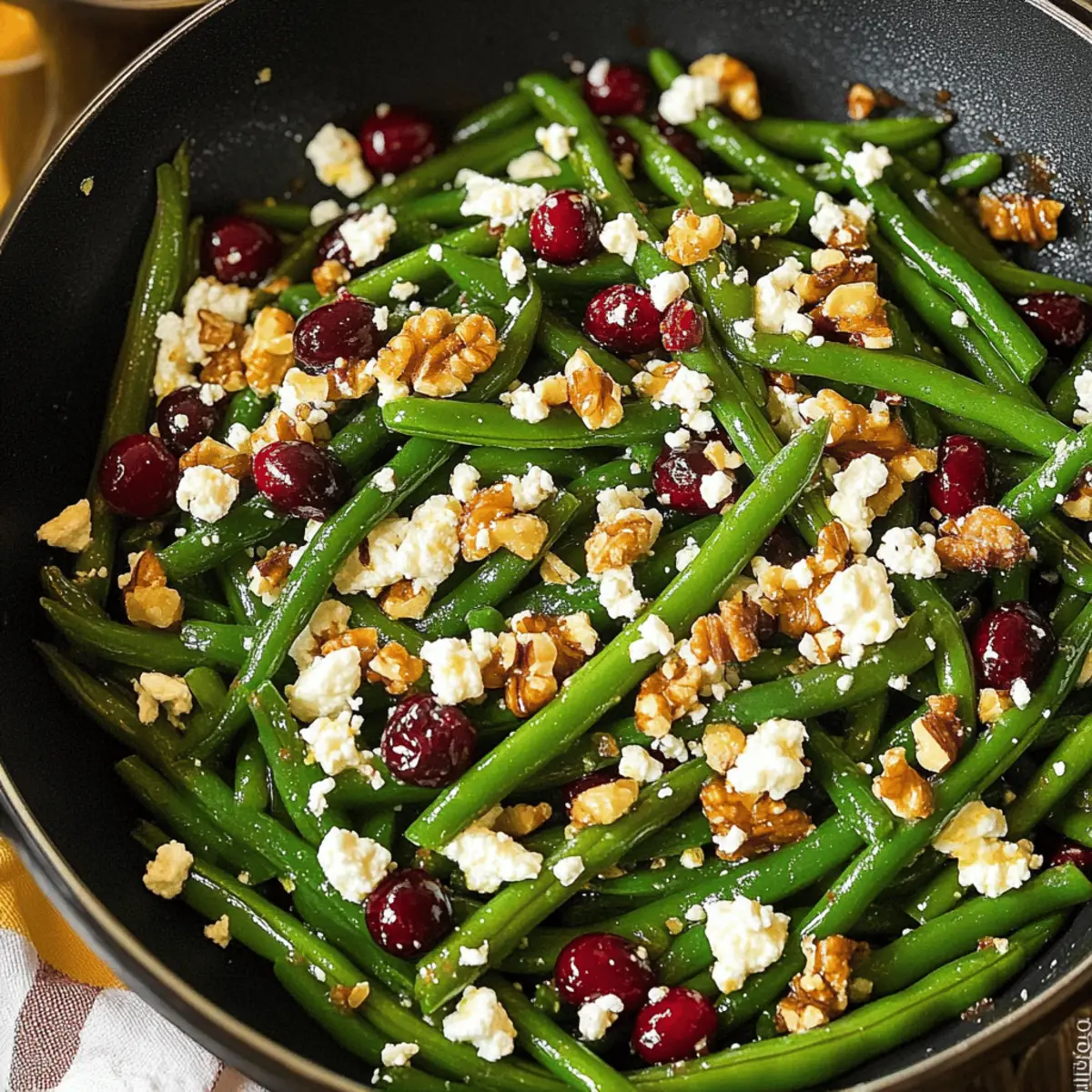 Lemon Butter Green Beans with Cranberries Walnuts and Feta Bliss