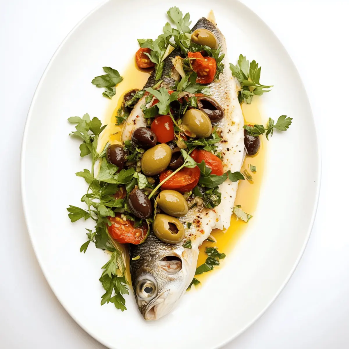 Delicious Pan-Seared Branzino with Zesty Olive Relish