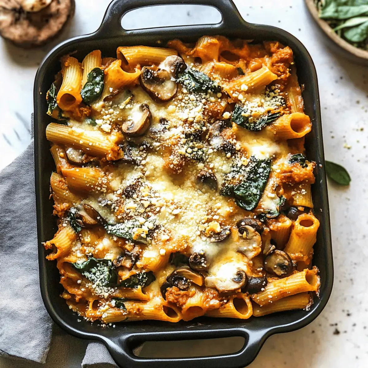 Cheesy Pasta Bake with Pumpkin Tomato Sauce Delight