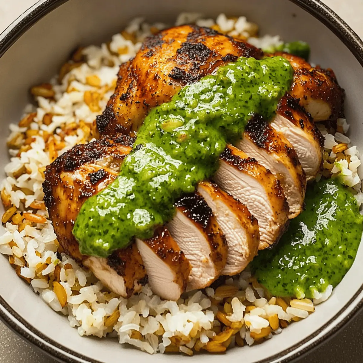 Savory Peruvian Chicken and Rice with Green Sauce Delight