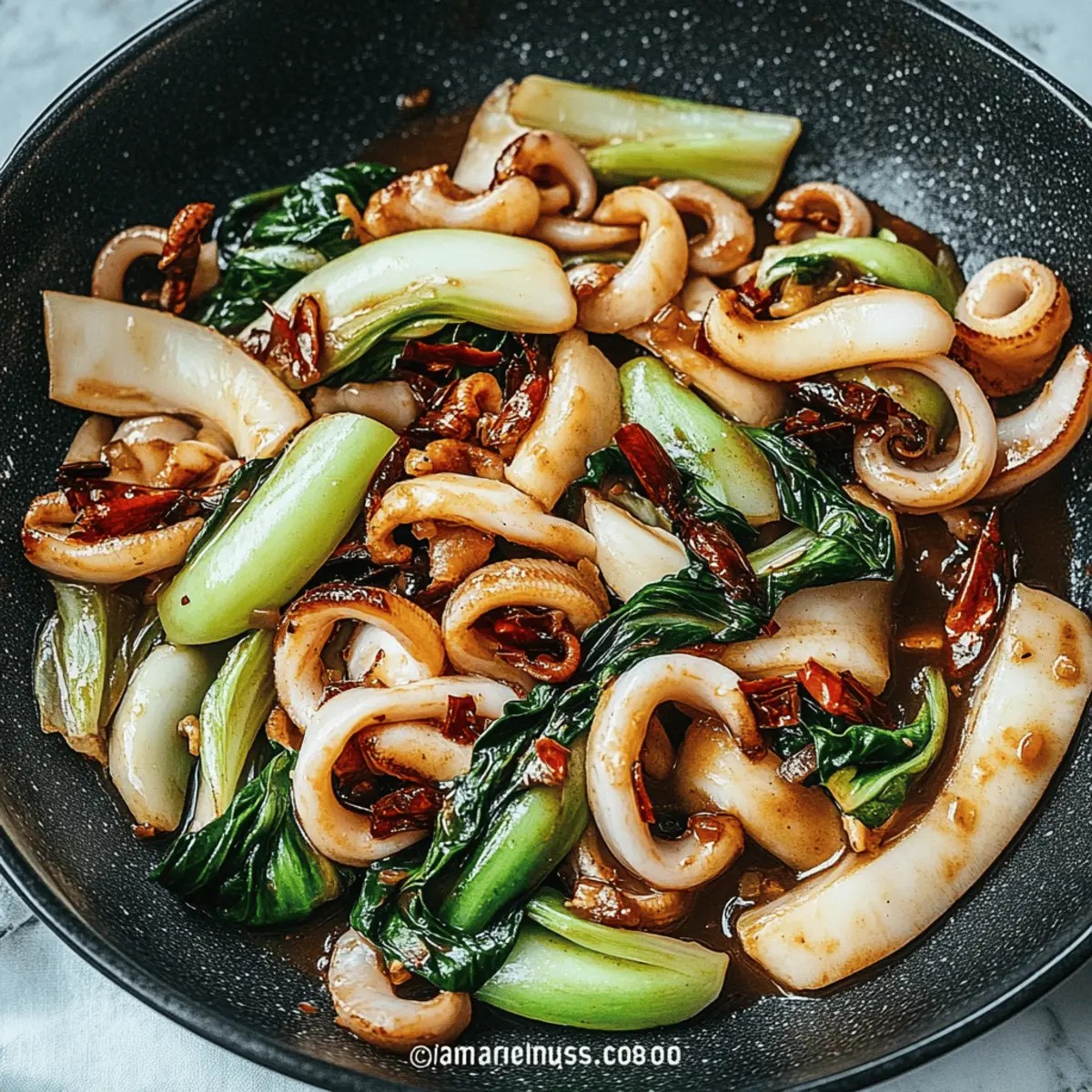 Savory Squid and Bok Choy Stir Fry for a Quick Dinner Fix