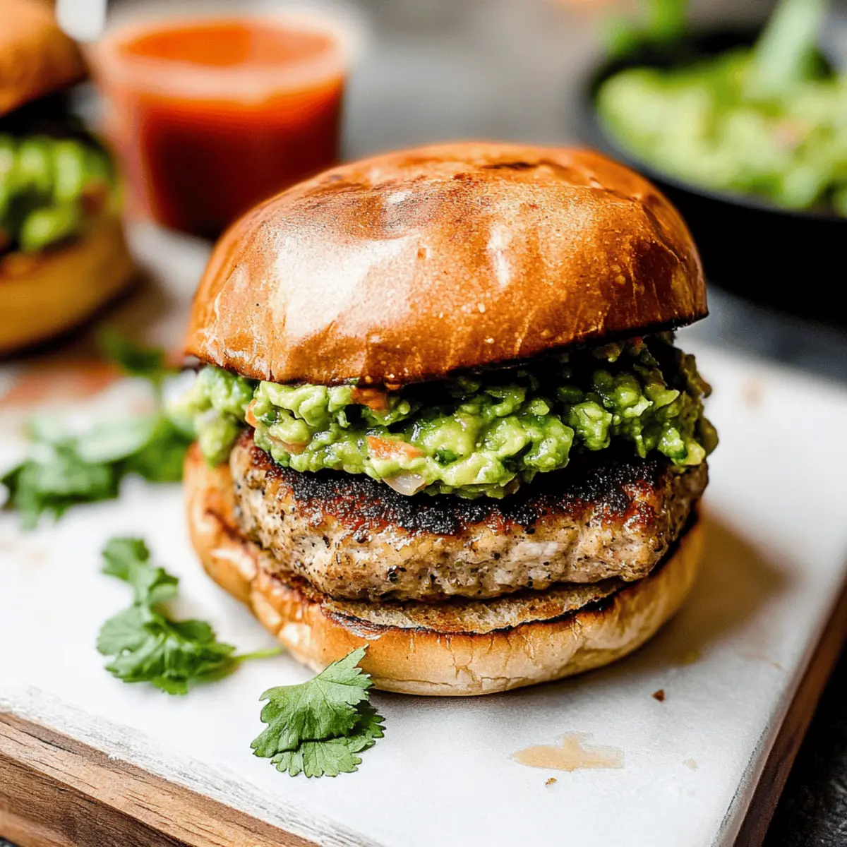 Ultimate Turkey Burgers with Pepper Jack and Guacamole Delight