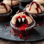 Vampire Bite Halloween Cupcakes