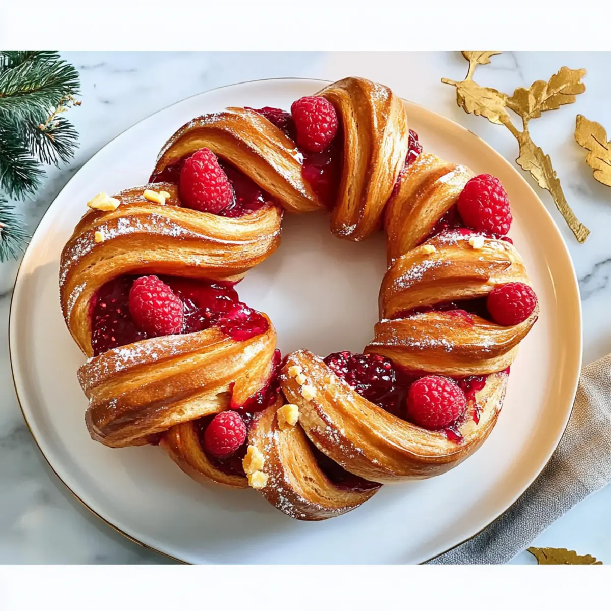 Raspberry and Ginger Bread Wreath for Festive Gatherings