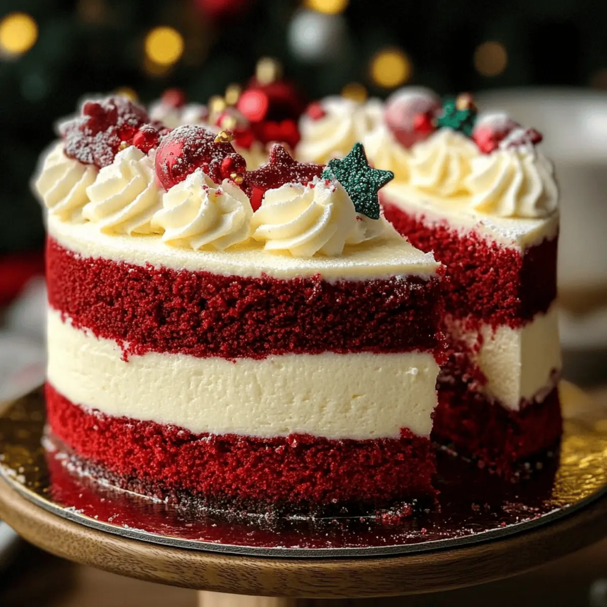 Irresistible Christmas Red Velvet Cheesecake for Your Holiday Table