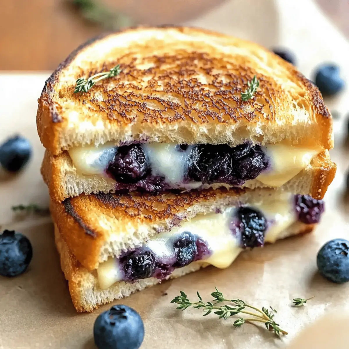 Crispy Blueberry Grilled Cheese: Sweet Meets Savory Bliss