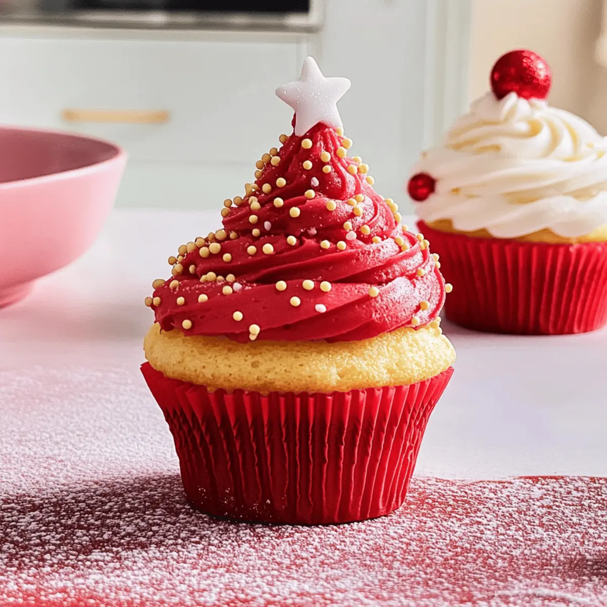 Santa Hat and Bauble Cupcakes for a Festive Celebration