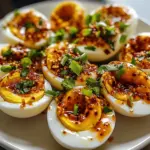 Spicy Chili Garlic Deviled Eggs Recipe