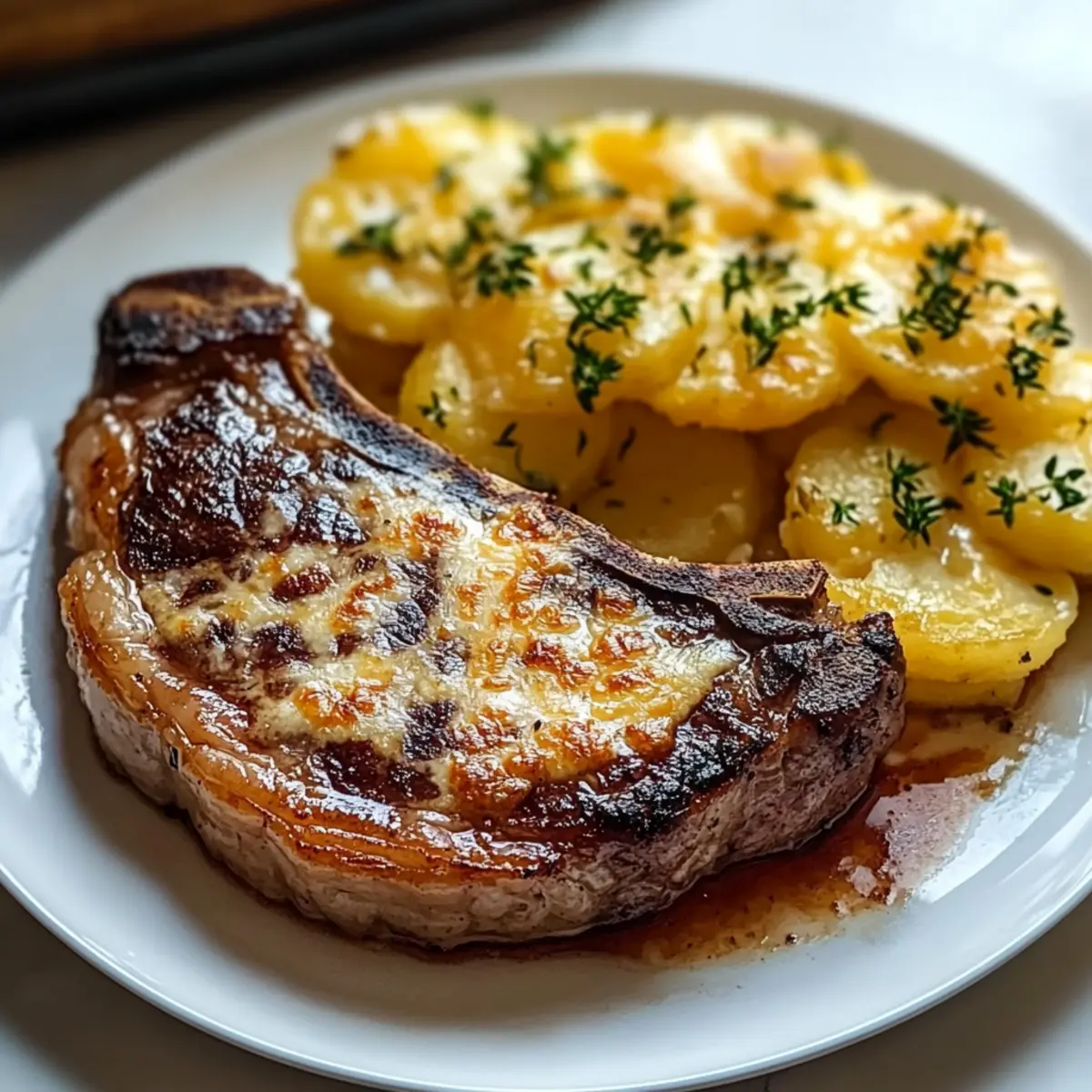 Ribeye Steak with Cheesy Scalloped Potatoes for Comfort Cravings
