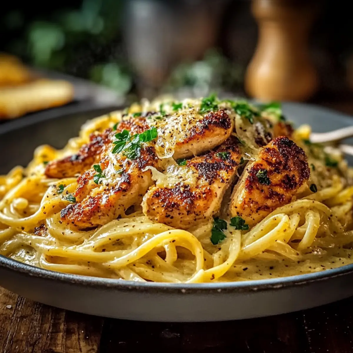 Garlic Cajun Chicken Cheesy Linguine for a Cozy Dinner Delight