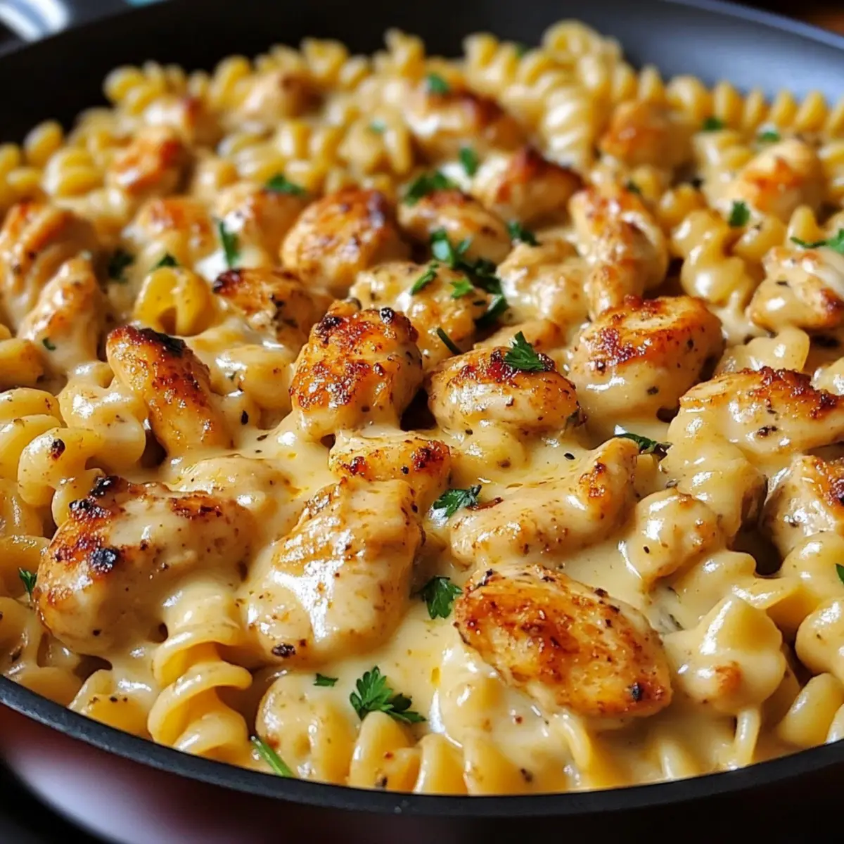 Cheesy Cajun Garlic Chicken Rotini Skillet for Comforting Nights
