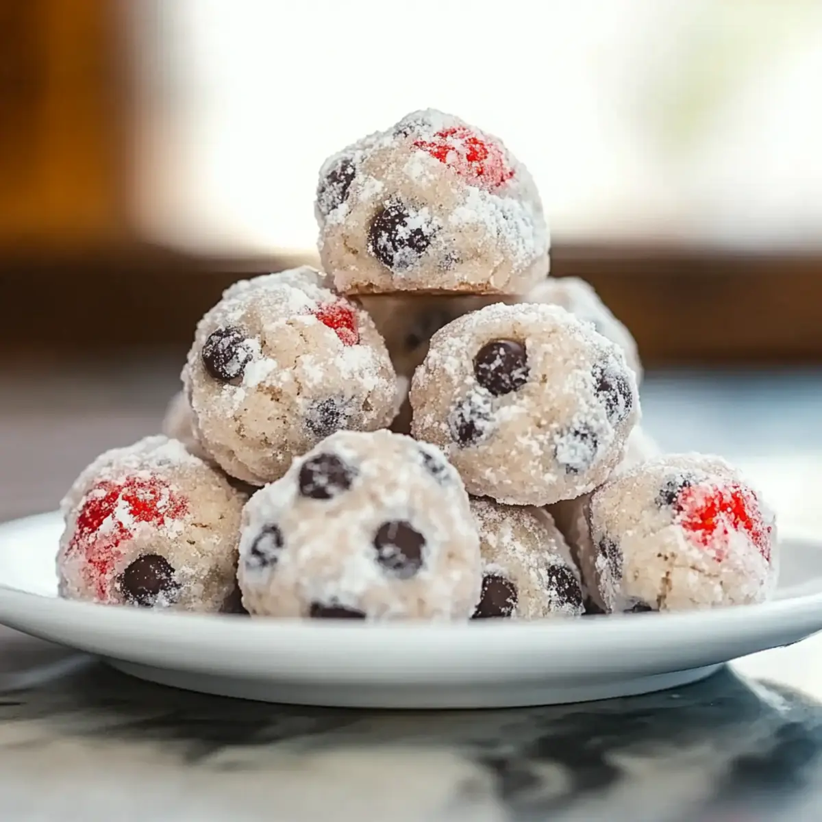 Strawberry Chocolate Chip Snowball Cookies: Soft and Fruity Bliss