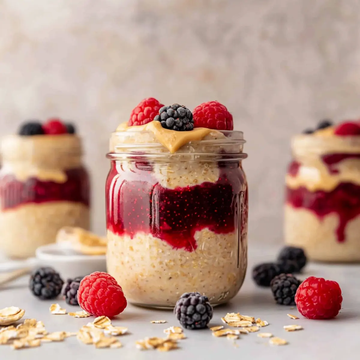 Peanut Butter and Jelly Overnight Oats for Busy Mornings