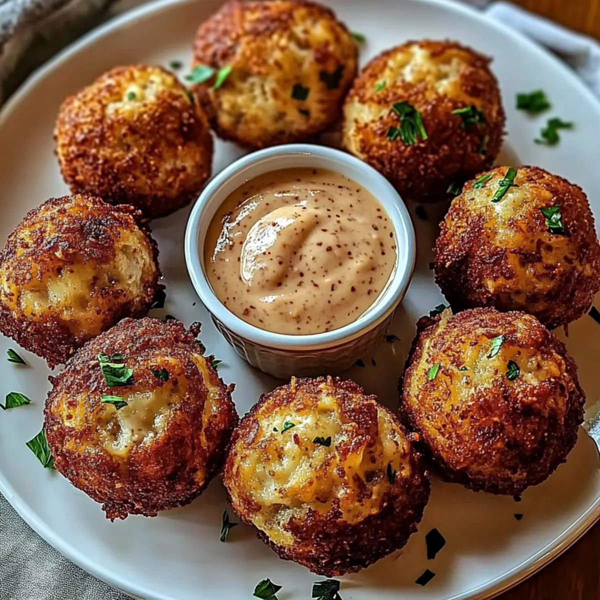 Crispy Reuben Balls with Spicy Thousand Island Sauce Delight