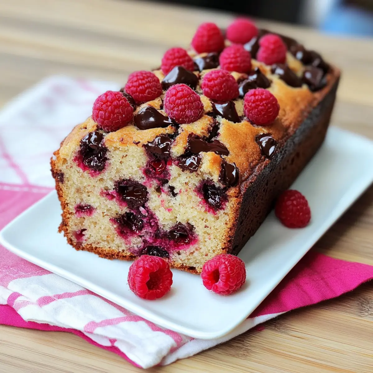 Raspberry Dark Chocolate Banana Bread for Cozy Mornings