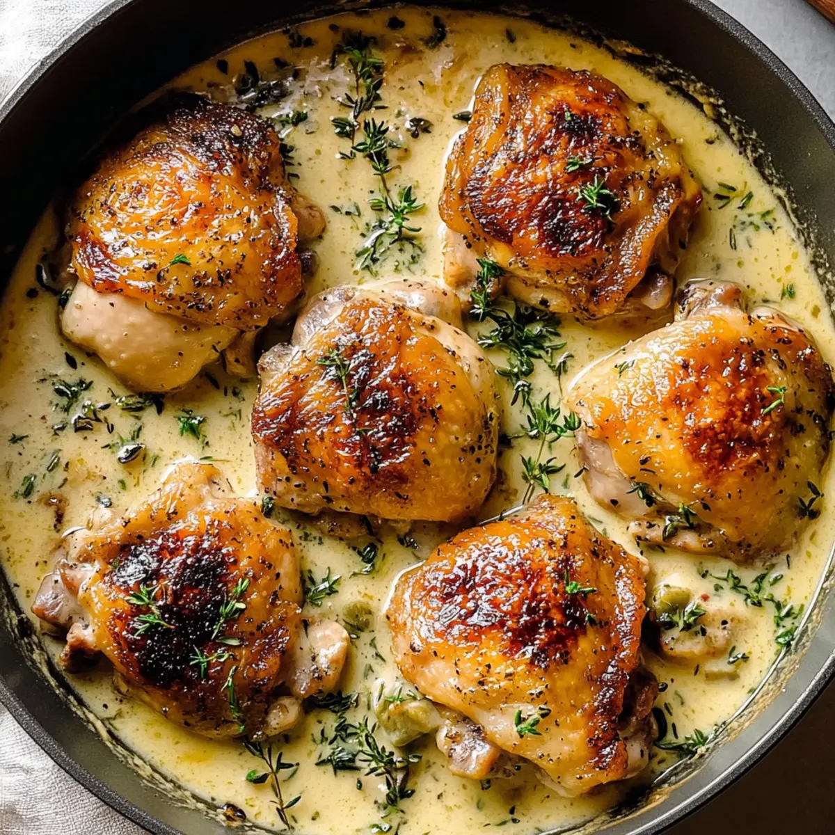 Savory Creamy Garlic Chicken Thighs in Just 30 Minutes