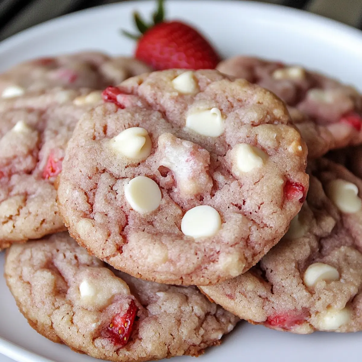 Soft Strawberry White Chip Cookies That Melt in Your Mouth