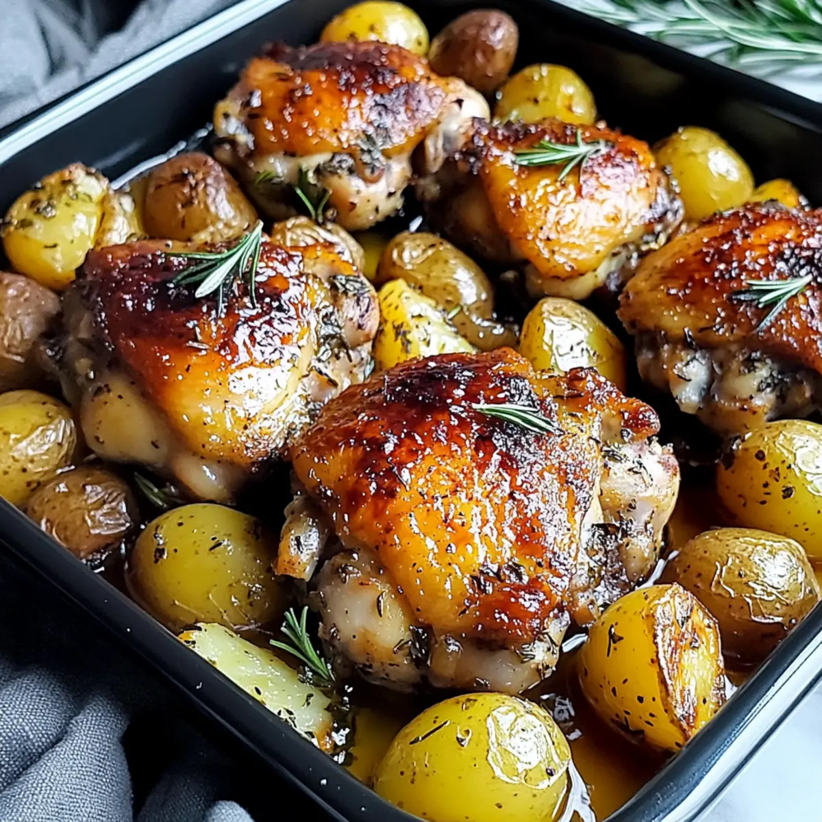 Roasted Chicken Thighs with Cozy Herb-Infused Potatoes Tonight