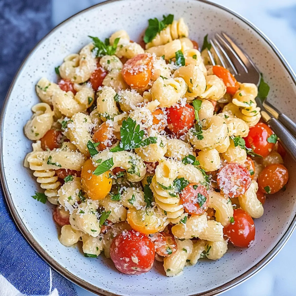 Fresh and Herby Parmesan Tomato Pasta Salad You’ll Love