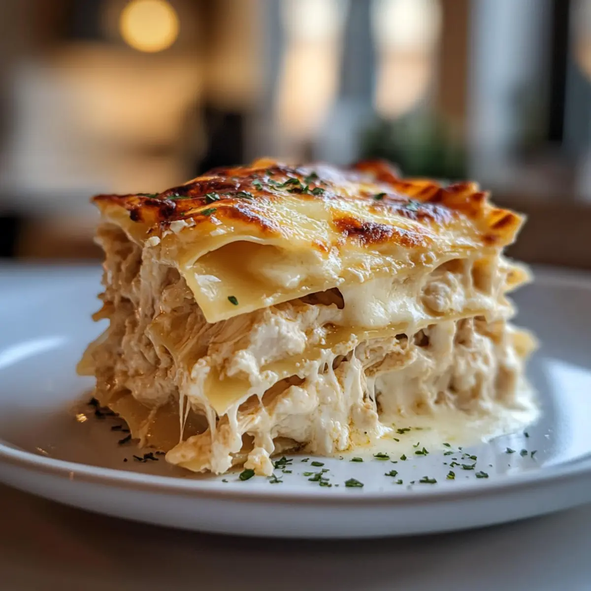 Creamy White Cheese Chicken Lasagna for Cozy Family Dinners