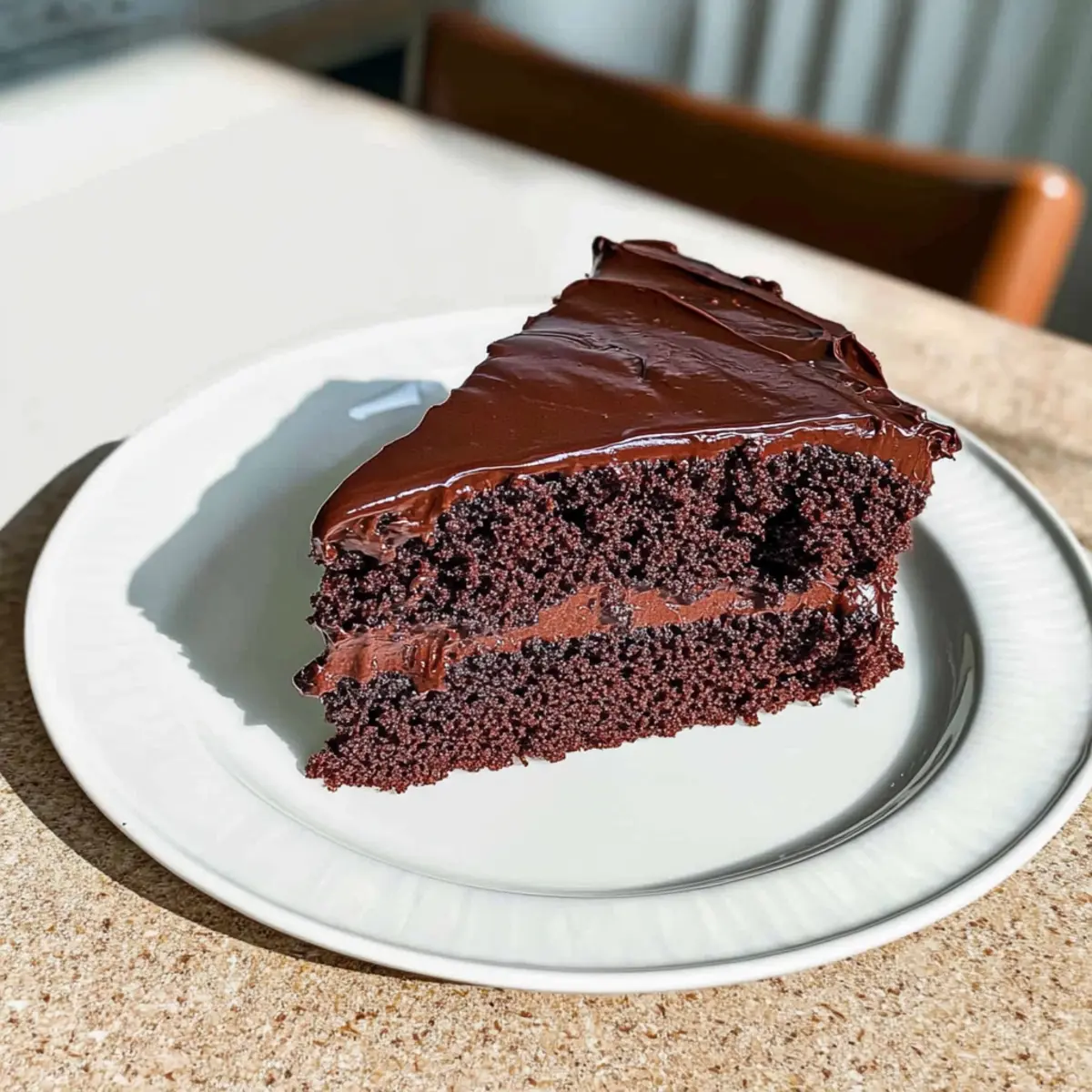 Decadent Single Layer Chocolate Cake with Silky Ganache