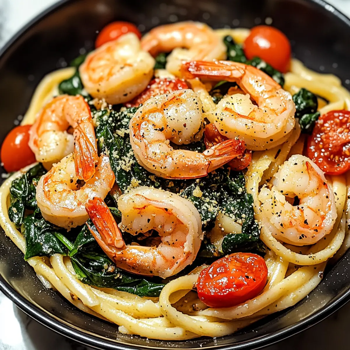Nutritious Tomato Spinach Shrimp Pasta for Busy Nights