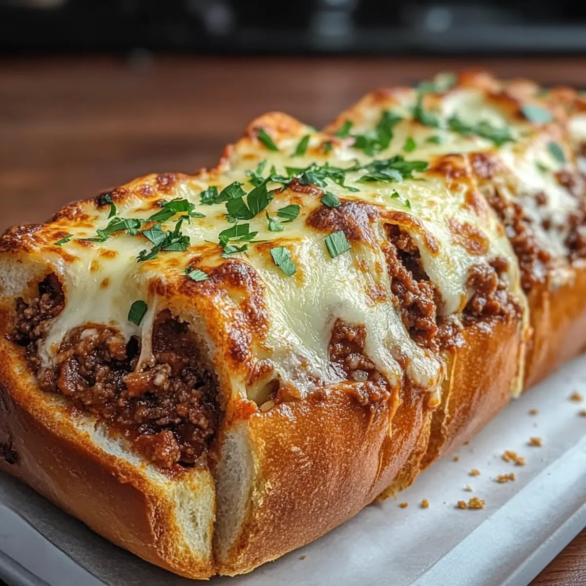 Ground Beef Lasagna Stuffed Garlic Bread for Ultimate Comfort