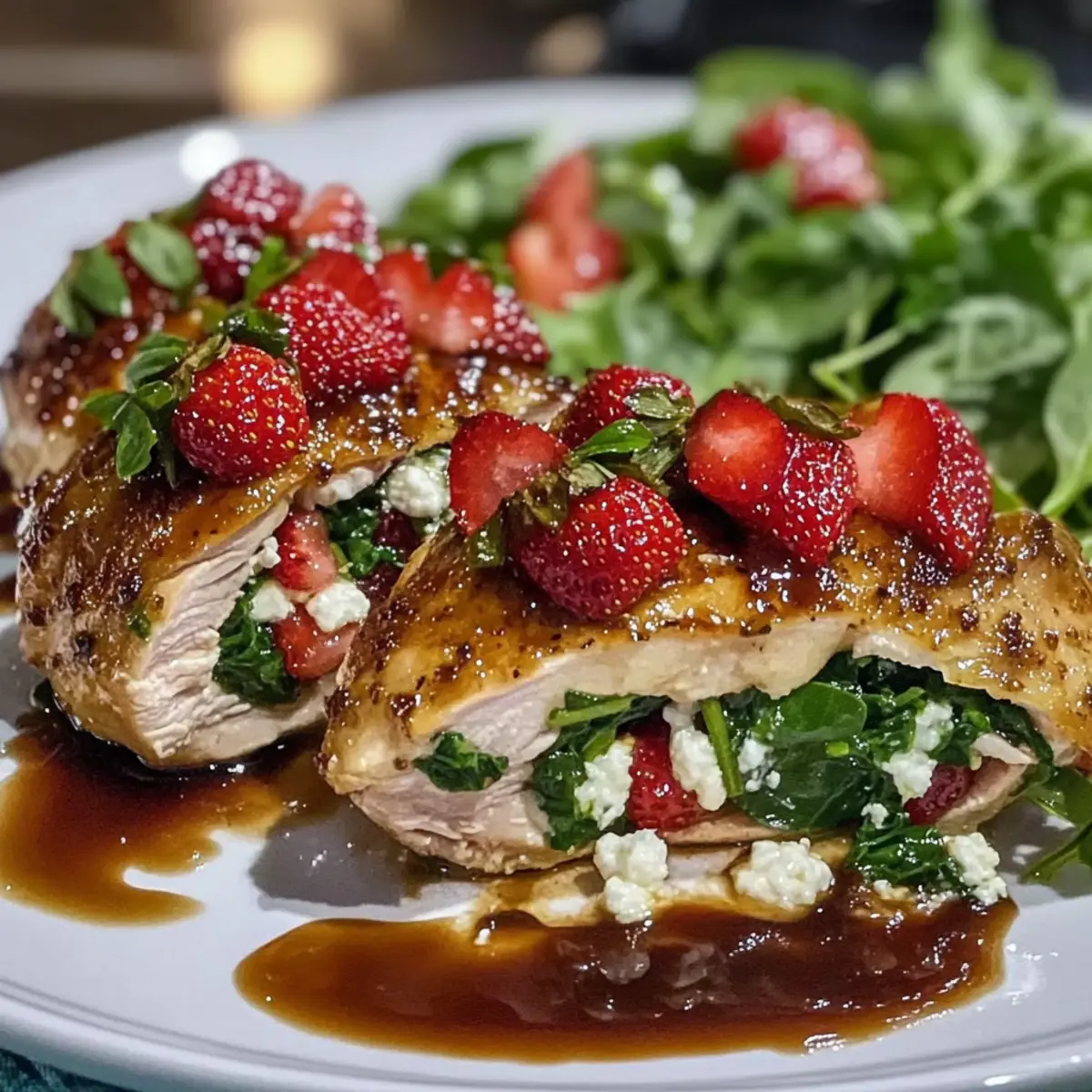 Delicious Strawberry Spinach Stuffed Chicken for a Romantic Night